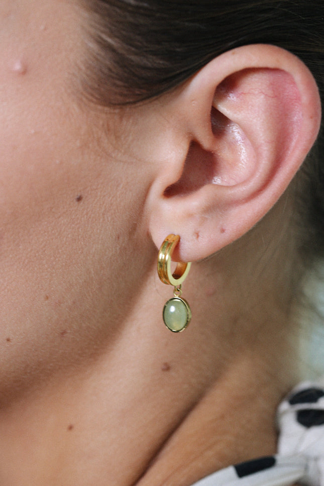 Miss Cecilia | Emerald Small Hoop Earrings