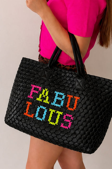 Lilly Loves | FABULOUS Black Woven Vegan Handbag