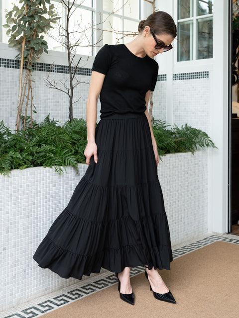 Bel Cashmere | Falda Colette de seda negra