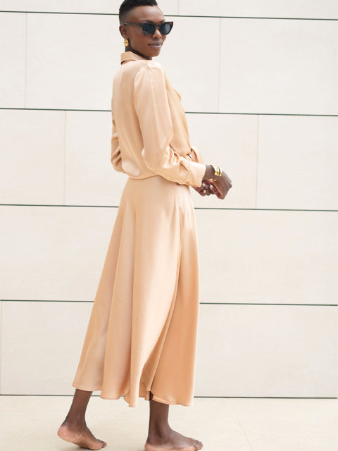 Bel Cashmere | spódnica Victoria z jedwabiu w kolorze latte