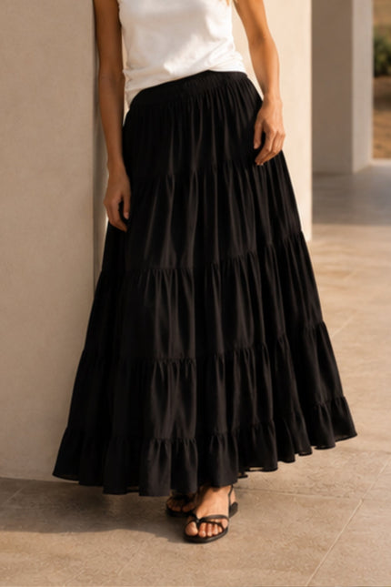 Bel Cashmere | Falda Colette de seda negra