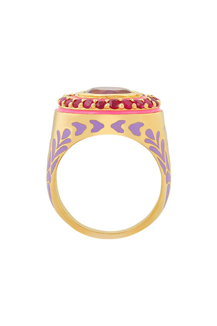 Après Youth I Firework Statement Ring - Pink