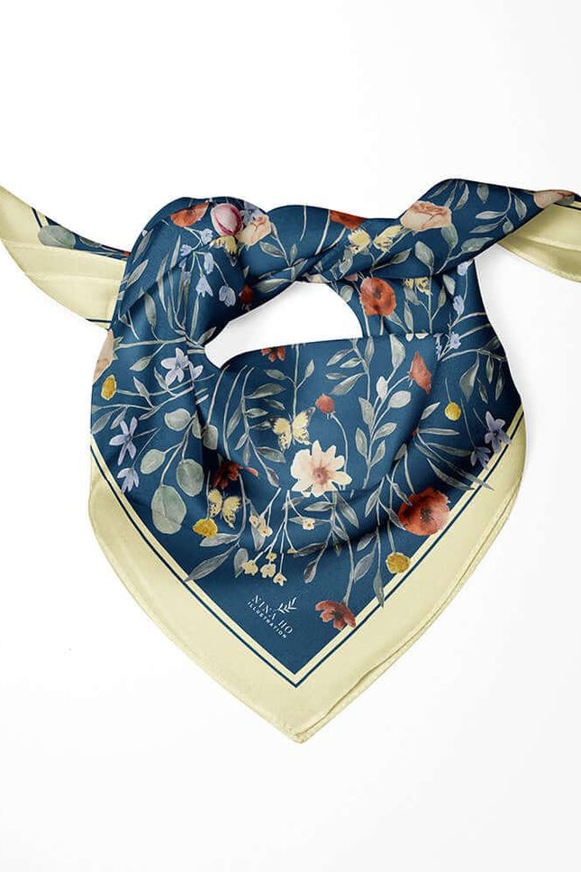 Nina Ho | Flower Party Double-Sided Silk Scarf
