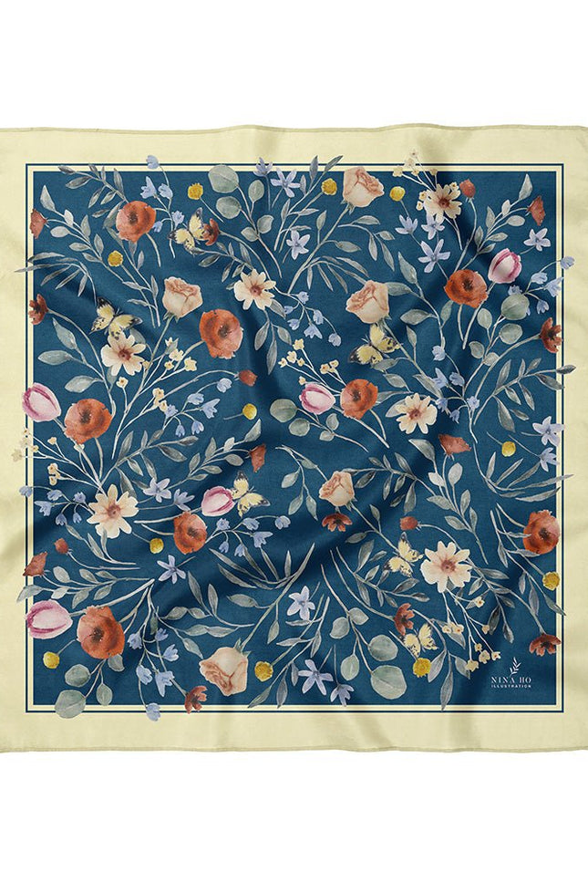 Nina Ho | Flower Party Double-Sided Silk Scarf