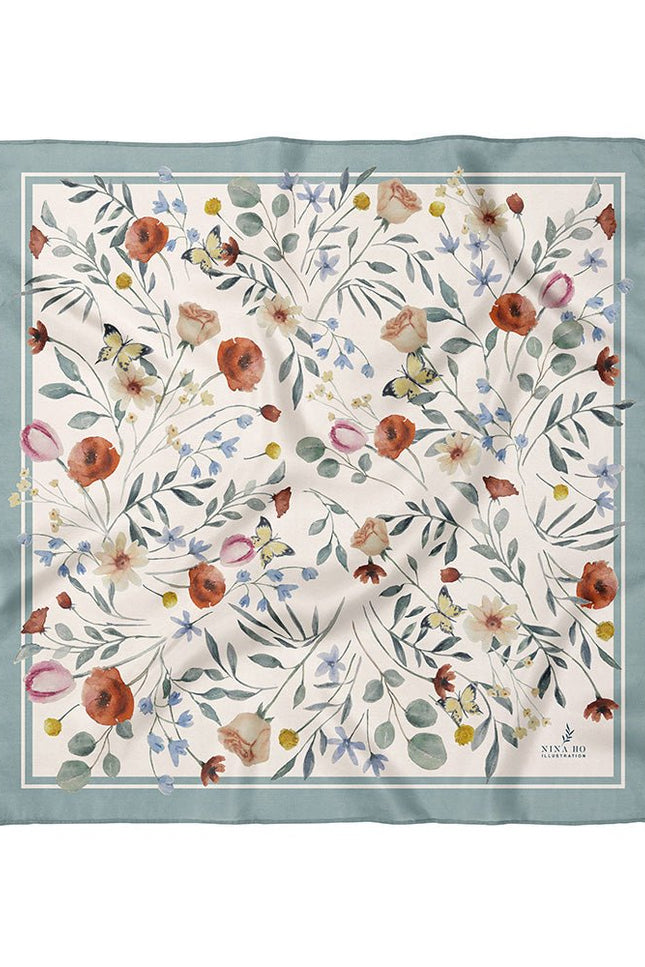 Nina Ho | Flower Party Double-Sided Silk Scarf