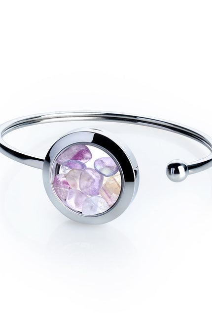 My Little Nature I Fluorite Cuff Bracelet – Handmade Stainless Steel Jewelry for Focus and Clarity