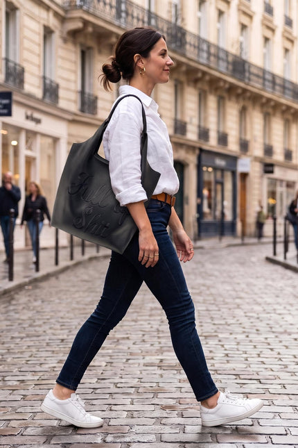 Subtle full of Shit Black Shoulder Bag