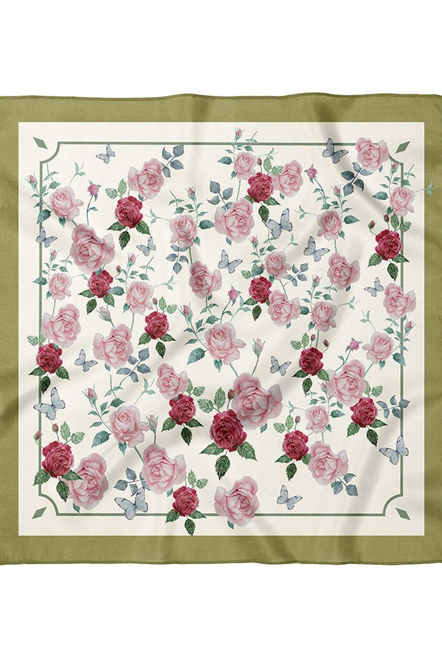 Nina Ho | French Rose Double-Sided Silk Scarf