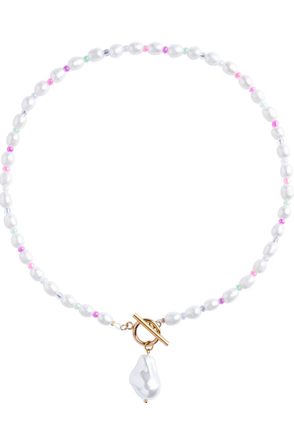 My Little Nature I Natural Freshwater Pearls Necklace With Genuine Baroque Pearl  Pendant - Pearls Choker
