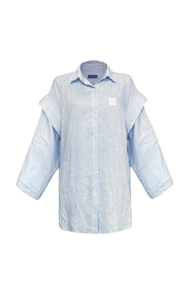 Soft Washed Oversized Shirt WING BLUE