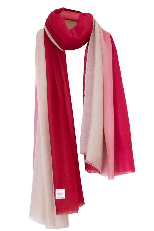 Bel Cashmere | Fular fino de cashmere rojo degradado