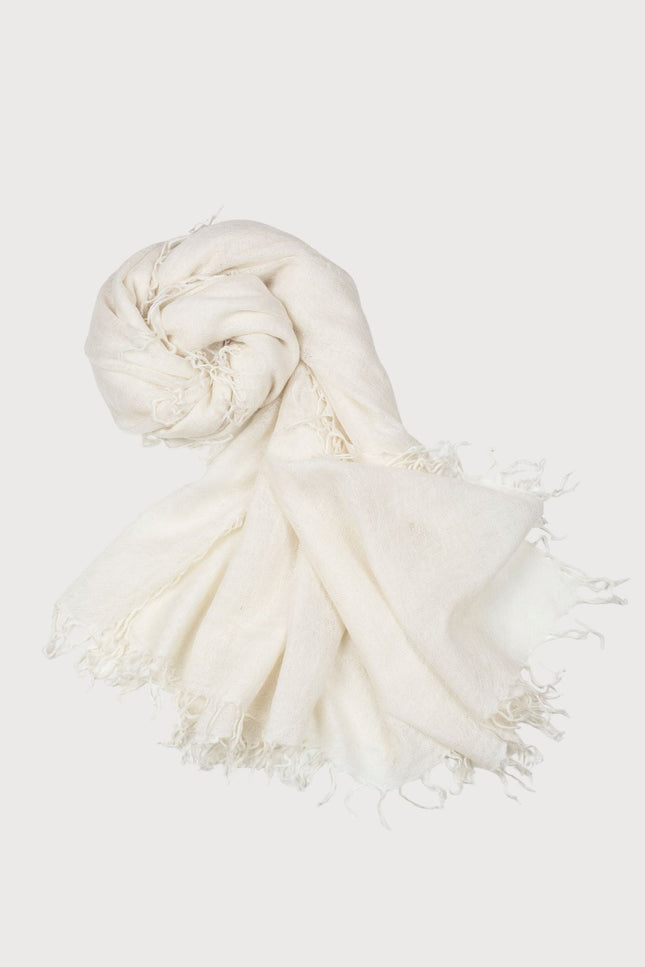Bel Cashmere | Fular de cashmere flecos blanco