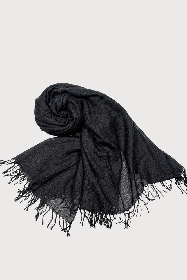 Bel Cashmere | Fular de cashmere fino con flecos negro