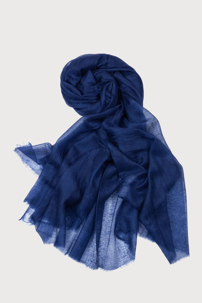Bel Cashmere | Fular ultra fino de cashmere azul oscuro