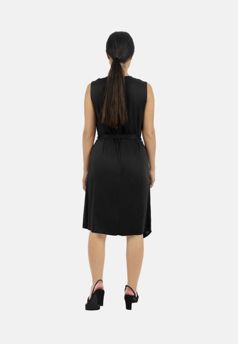 1 People | Funchal Asymmetric Wrap Dress Black