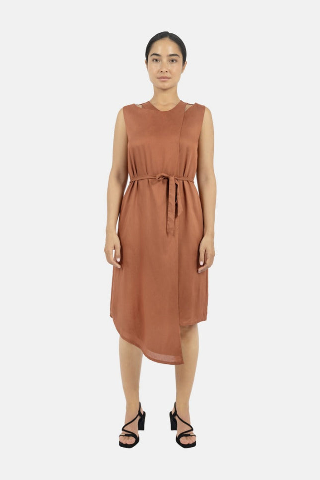 1 People | Funchal Asymmetric Wrap Dress DK Red
