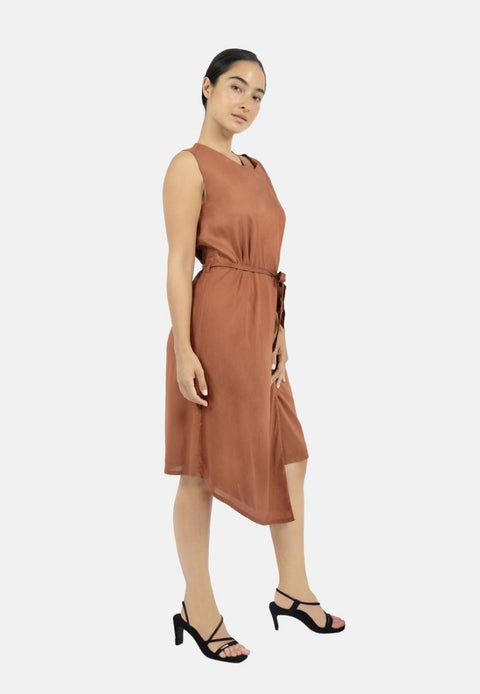 1 People | Funchal Asymmetric Wrap Dress DK Red
