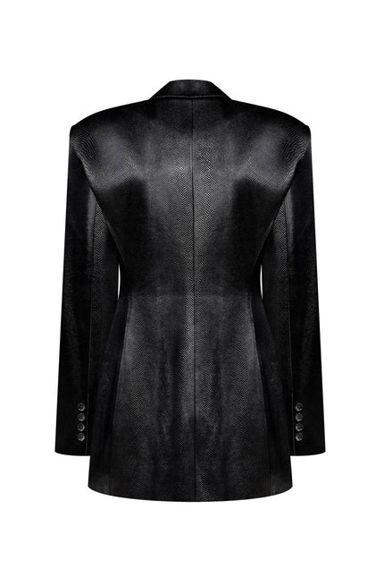 Kolosova | Reptile-Embossed Fitted Blazer