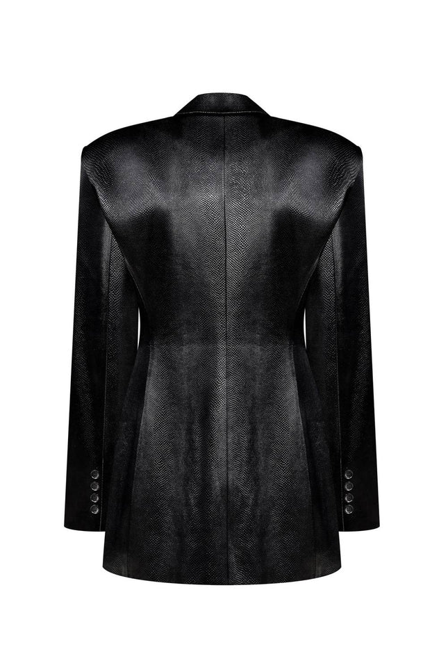 Kolosova | Reptile-Embossed Fitted Blazer