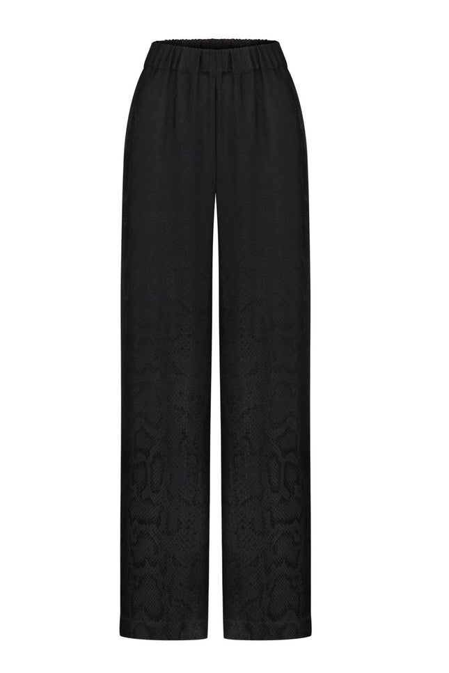 Kolosova | BLACK PANTS WITH ANIMAL REPTILES PRINT