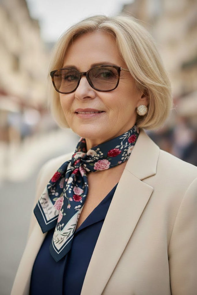 Nina Ho | Garden Rose Double-Sided Silk Scarf