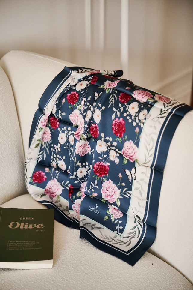 Nina Ho | Garden Rose Double-Sided Silk Scarf