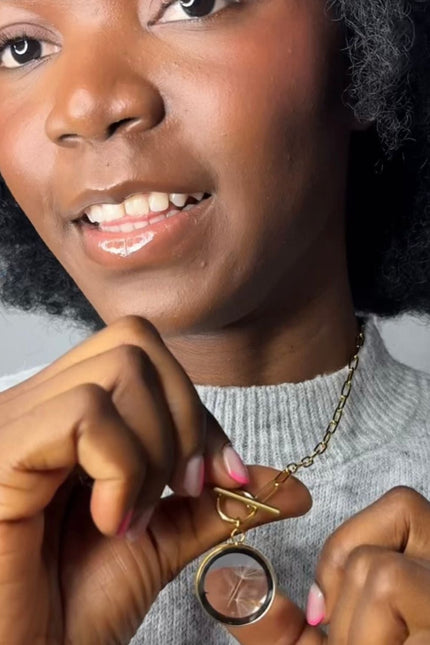 My Little Nature I Handmade Gold Plated Statement Necklace With Natural Dandelion Seeds – Make A Wish Jewelry