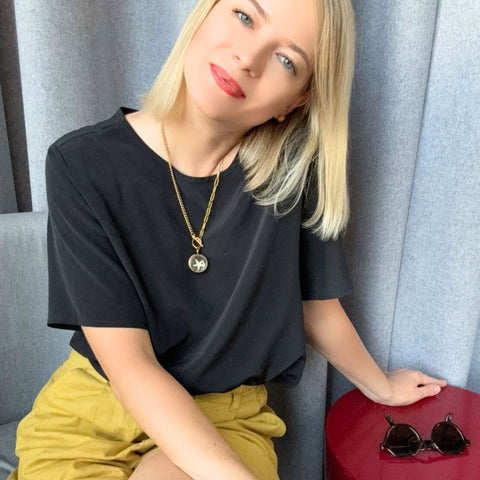 My Little Nature I Handmade Gold Plated Statement Necklace With Natural Starfish With Toggle Clasp & Star Charm