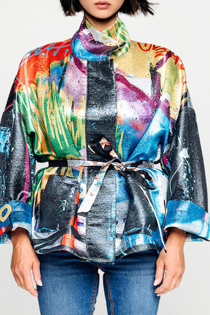 Square Boxy Jacket - Street Art