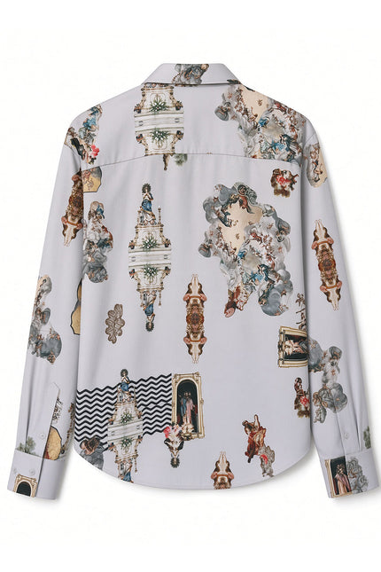 Printed Viscose Shirt – Sicily Dirty white
