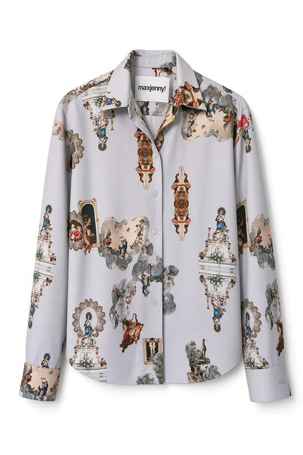 Printed Viscose Shirt – Sicily Dirty white