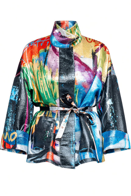 Square Boxy Jacket - Street Art