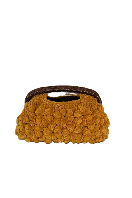 Springmoonatelier | Handmade Velvet Floral Handbag – Statement Crochet Bag