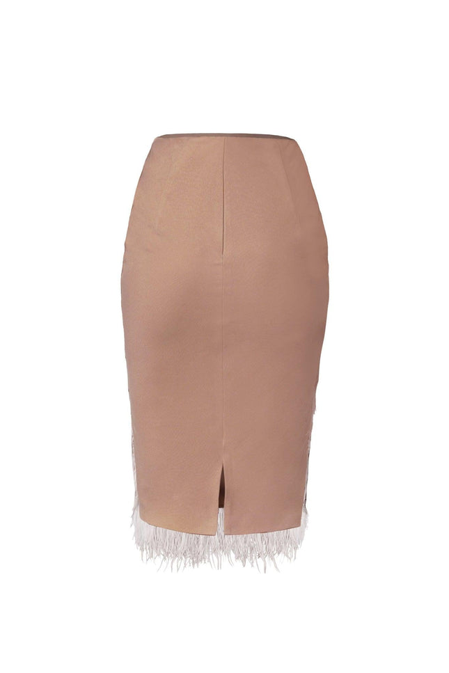 HAZEL LACE AND FEATHER KNEE LENGTH SKIRT. - ANITABEL