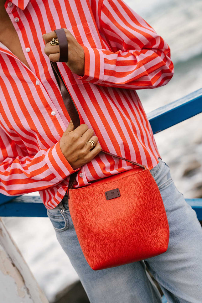 bolso hiziki piel vacuno color coral modelo 1