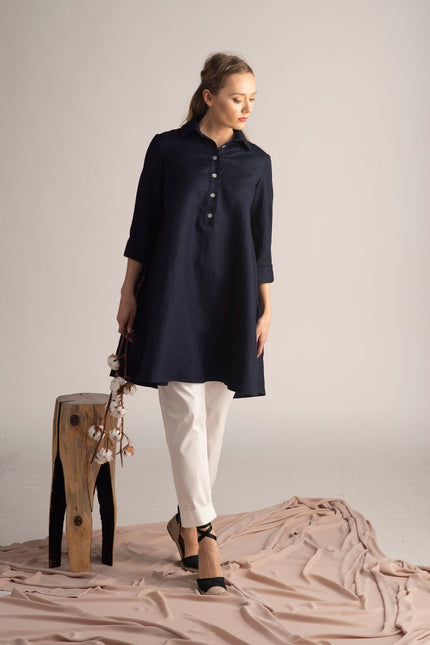 Johnny Collar Tunic - from Nikka Place | Effortless fashion for easy living