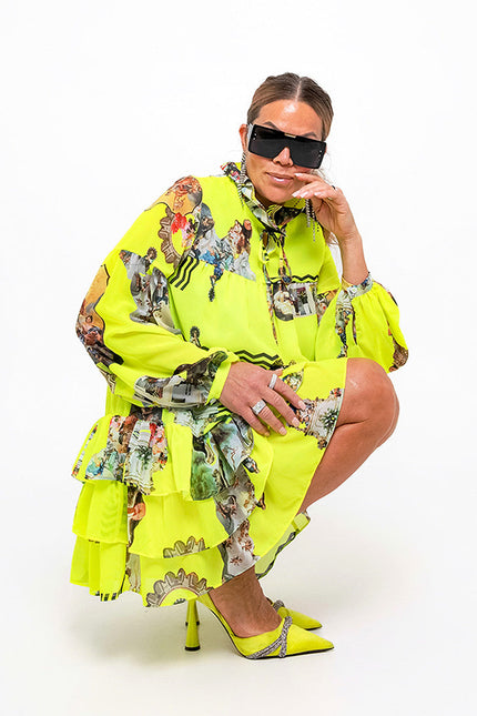 Mini Dress - Neon Yellow