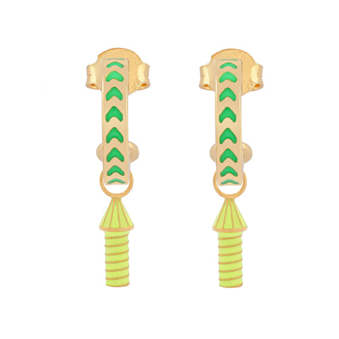 Kolczyki Après Youth I Rocket Enamel Green