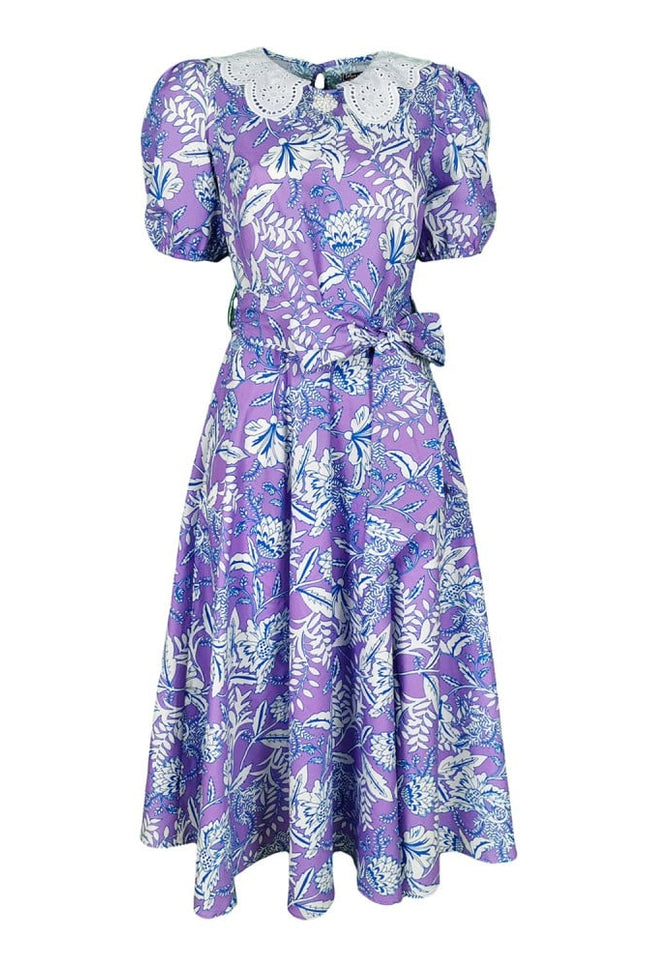 Lalipop Design | Scalloped Lace Collar Floral Midi Dress