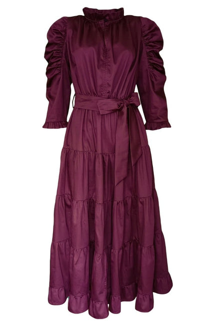 Lalipop Design | Poplin Burgundy Midi Dress