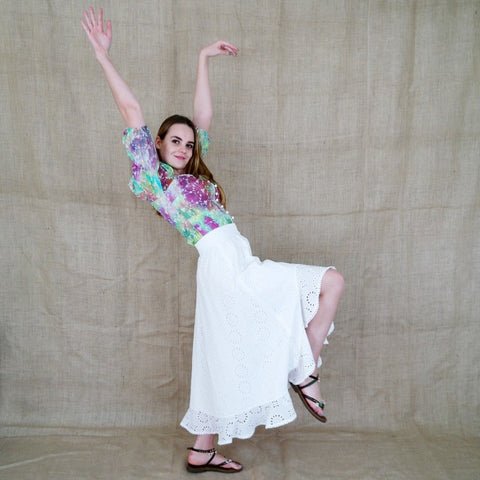 Lalipop Design | Embroidery Asymmetric Midi Skirt