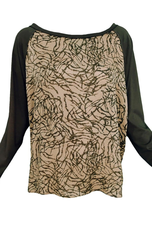 Lalipop Design | Matt Gold Sweatshirt With Khaki Reglan Sleeves