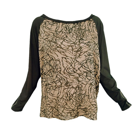 Lalipop Design | Matt Gold Sweatshirt With Khaki Reglan Sleeves