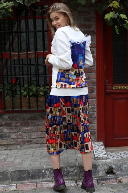 Lalipop Design | Sweatshirt with House Pattern Print On The Back