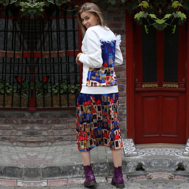 Lalipop Design | Sweatshirt with House Pattern Print On The Back