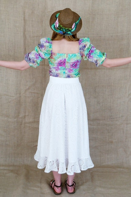 Lalipop Design | Embroidery Asymmetric Midi Skirt