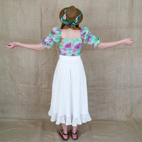 Lalipop Design | Embroidery Asymmetric Midi Skirt