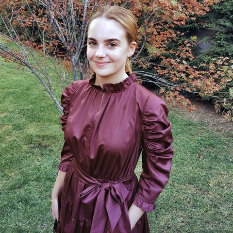 Lalipop Design | Poplin Burgundy Midi Dress