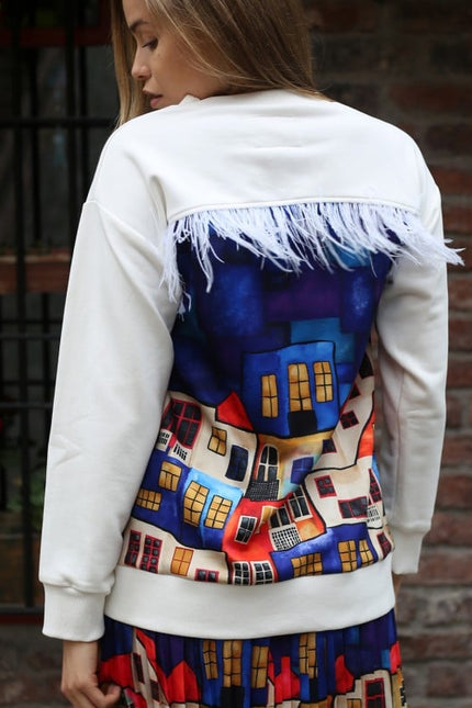 Lalipop Design | Sweatshirt with House Pattern Print On The Back