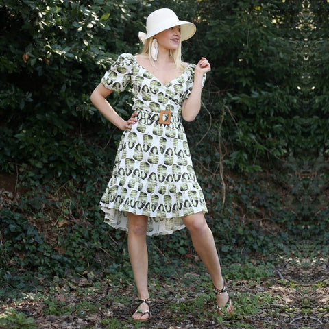 Lalipop Design | Double Breasted Mini Dress with Leaf Prints